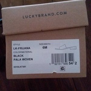 Women;s Lucky Brand Black Slide with 1 inch heel.  NIB  Size 6